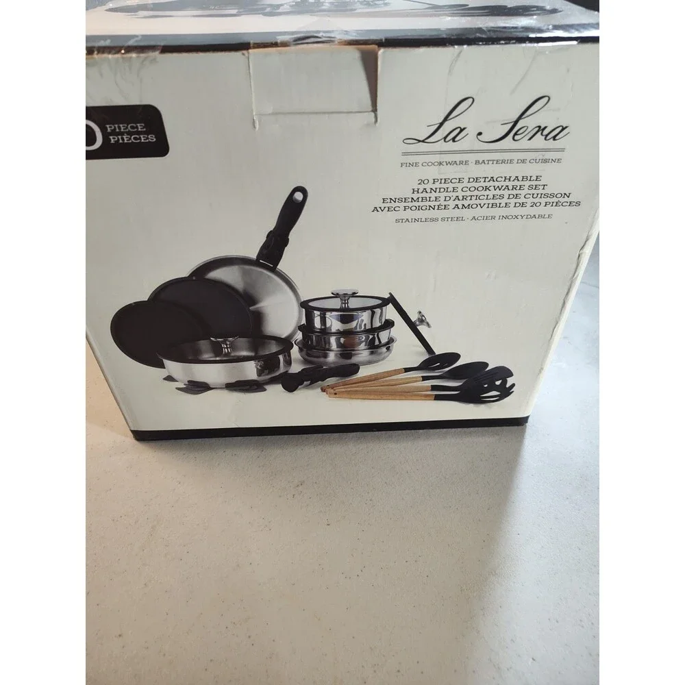 La Sera Fine Cookware 20 Piece Detachable Handle Cookware Set (931)